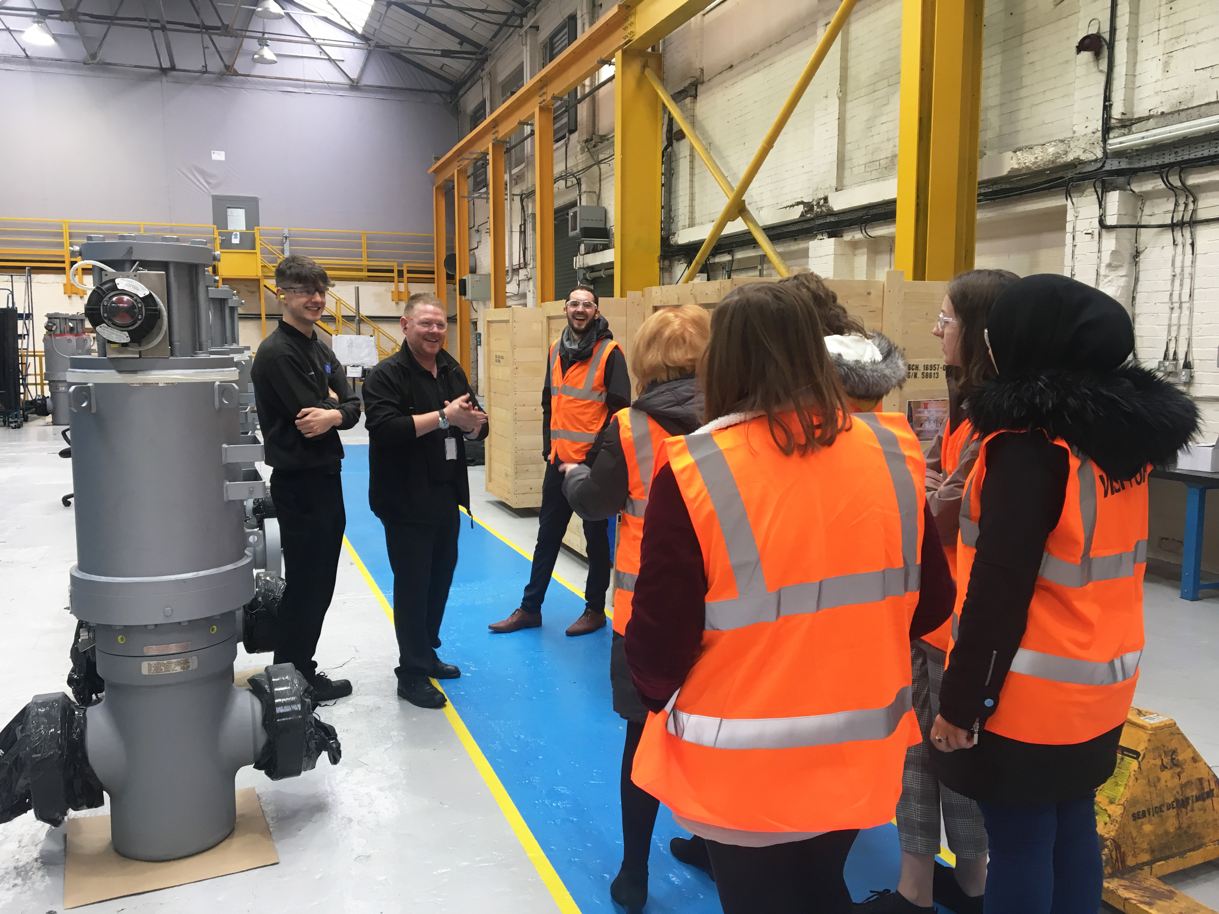 Students at BEL Valves Newcastle for Women in Engineering talk