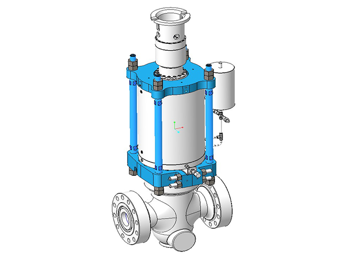 clamping solution for a hydraulic spring return actuator 3D model